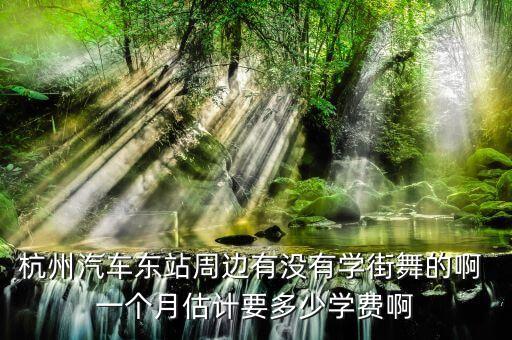 杭州舞蹈班要多少钱一个月，浙江杭州或临安哪有学街舞的 学一个月学费多少