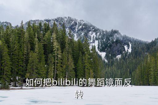 如何把bilibili的舞蹈镜面反转