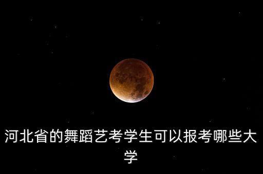 河北省的舞蹈艺考学生可以报考哪些大学