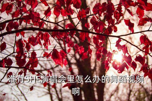 she怎么办的舞蹈视频，she的舞蹈教学 谁有 谁会啊