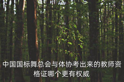 中国国标舞总会与体协考出来的教师资格证哪个更有权威