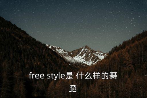 free style是 什么样的舞蹈