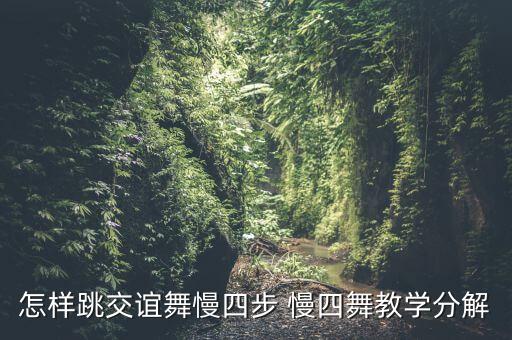 怎样跳交谊舞慢四步 慢四舞教学分解