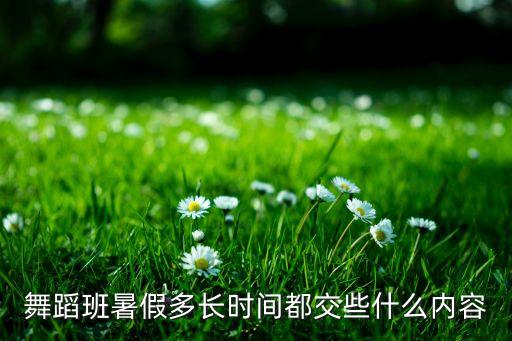 舞蹈暑假班时间安排，舞蹈班在哪里