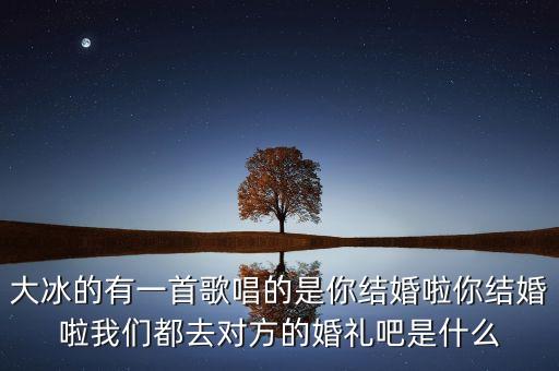 大冰的有一首歌唱的是你结婚啦你结婚啦我们都去对方的婚礼吧是什么