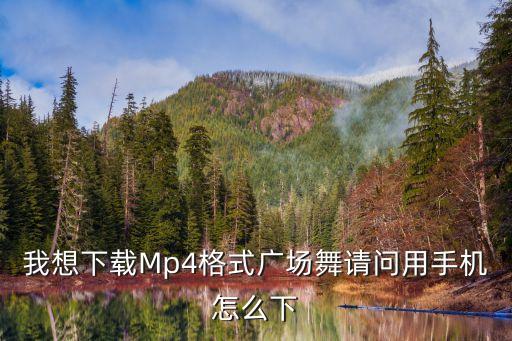 我想下载Mp4格式广场舞请问用手机怎么下
