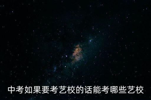 中考如果要考艺校的话能考哪些艺校