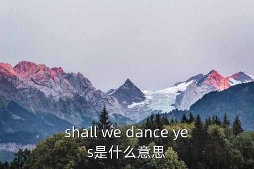 shall we dance yes是什么意思