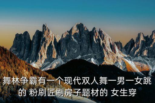 舞林争霸有一个现代双人舞一男一女跳的 粉刷匠刷房子题材的 女生穿