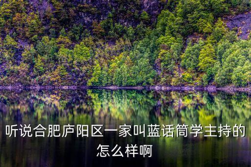 听说合肥庐阳区一家叫蓝话筒学主持的怎么样啊