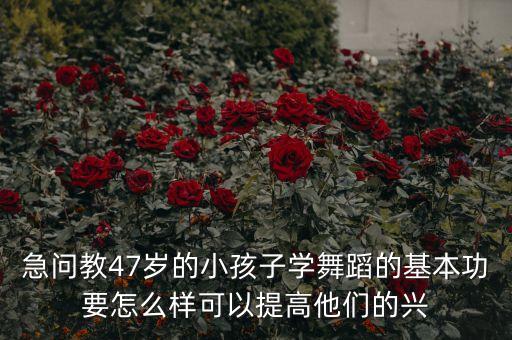 急问教47岁的小孩子学舞蹈的基本功要怎么样可以提高他们的兴