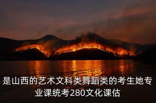 是山西的艺术文科类舞蹈类的考生她专业课统考280文化课估