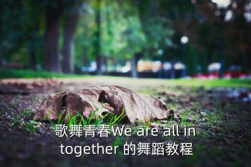 歌舞青春We are all in together 的舞蹈教程