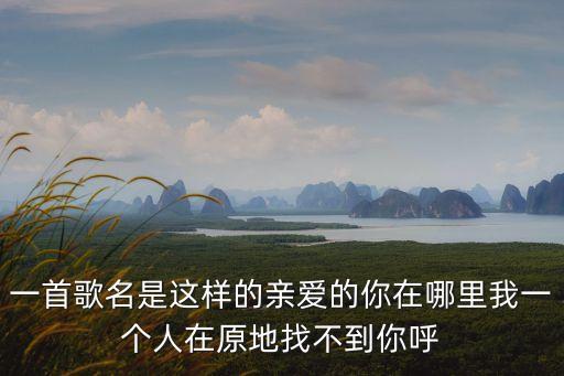 一首歌名是这样的亲爱的你在哪里我一个人在原地找不到你呼