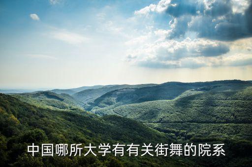 中国哪所大学有有关街舞的院系