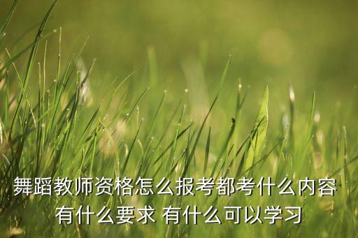 舞蹈教师资格怎么报考都考什么内容 有什么要求 有什么可以学习