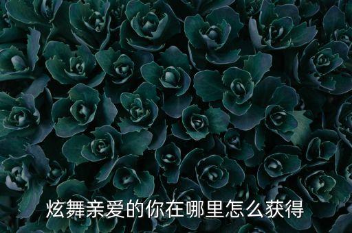 炫舞亲爱的你在哪里怎么获得