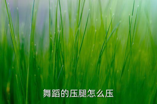 舞蹈的压腿怎么压