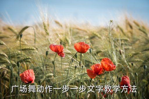 广场舞动作一步一步文字教学方法