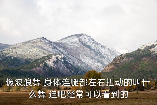 像波浪舞 身体连腿部左右扭动的叫什么舞 迪吧经常可以看到的