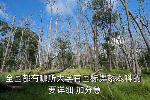 哪些大学有国标舞专业，全国都有哪所大学有国标舞系本科的 要详细 加分急