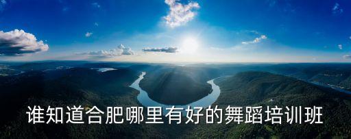 谁知道合肥哪里有好的舞蹈培训班