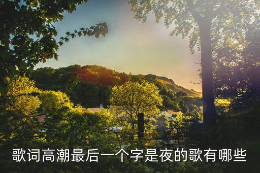 歌词高潮最后一个字是夜的歌有哪些