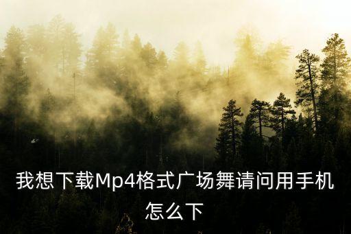 我想下载Mp4格式广场舞请问用手机怎么下