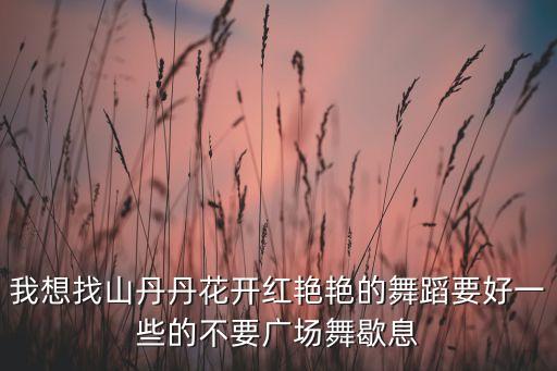 我想找山丹丹花开红艳艳的舞蹈要好一些的不要广场舞歇息