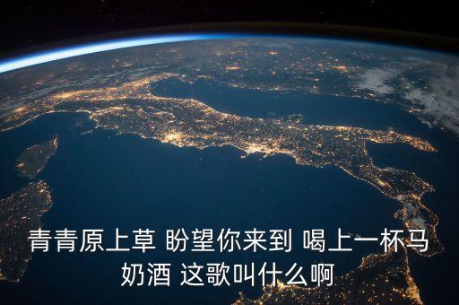 青青原上草 盼望你来到 喝上一杯马奶酒 这歌叫什么啊