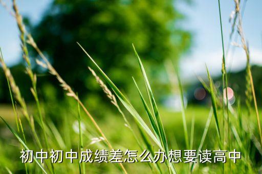 初中初中成绩差怎么办想要读高中