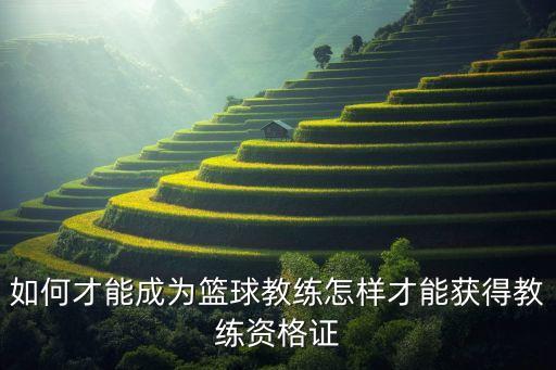 如何才能成为篮球教练怎样才能获得教练资格证