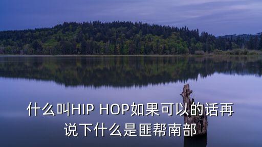 什么叫HIP HOP如果可以的话再说下什么是匪帮南部