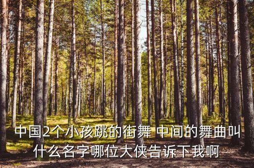 中国2个小孩跳的街舞 中间的舞曲叫什么名字哪位大侠告诉下我啊