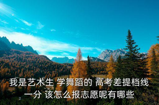 我是艺术生 学舞蹈的 高考差提档线一分 该怎么报志愿呢有哪些