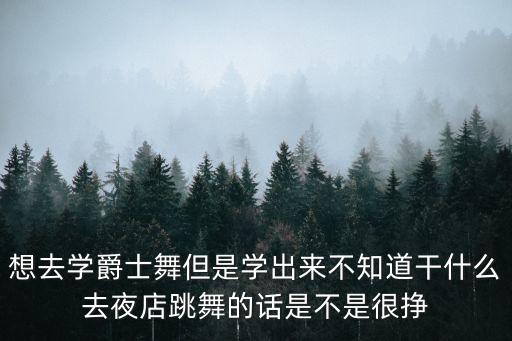 想去学爵士舞但是学出来不知道干什么去夜店跳舞的话是不是很挣