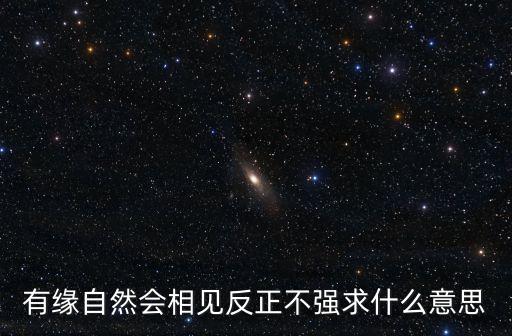 有缘自然会相见反正不强求什么意思