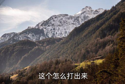  这个怎么打出来