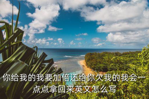 你给我的我要加倍还给你欠我的我会一点点拿回来英文怎么写