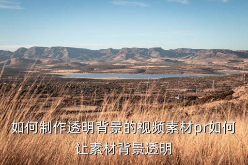 如何制作透明背景的视频素材pr如何让素材背景透明