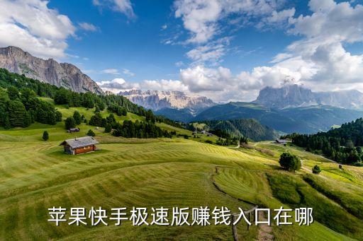 苹果快手极速版赚钱入口在哪