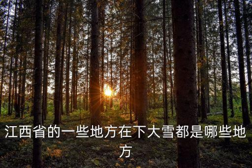 江西省的一些地方在下大雪都是哪些地方