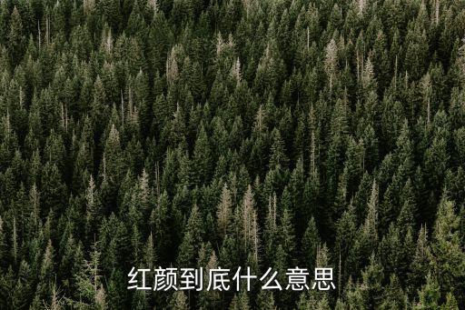 红颜到底什么意思