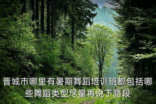 晋城交广场舞哪里学，晋城市哪里有暑期舞蹈培训班都包括哪些舞蹈类型尽量再说下路段
