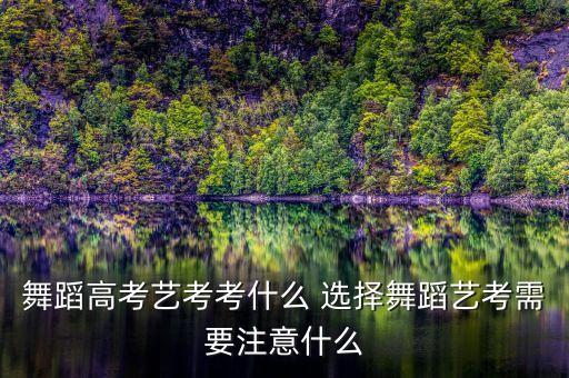 舞蹈高考艺考考什么 选择舞蹈艺考需要注意什么