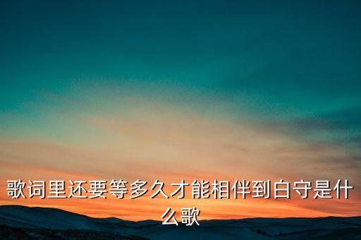 歌词里还要等多久才能相伴到白守是什么歌