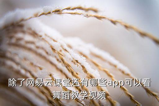 除了网易云课堂还有哪些app可以看舞蹈教学视频