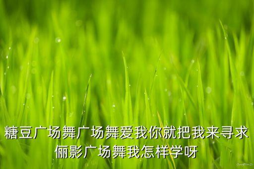 糖豆广场舞广场舞爱我你就把我来寻求俪影广场舞我怎样学呀