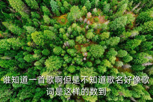 谁知道一首歌啊但是不知道歌名好像歌词是这样的数到