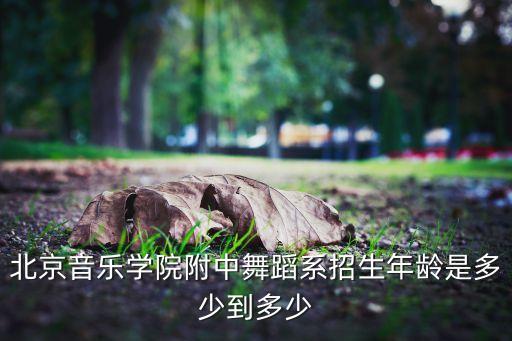 北京音乐学院附中舞蹈系招生年龄是多少到多少
